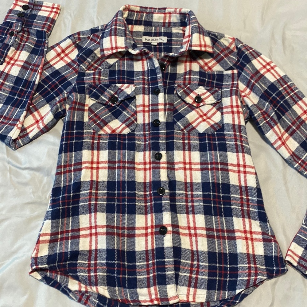 Girls Molokai Surfer Brand Flannel Plaid Shirt / Size M
